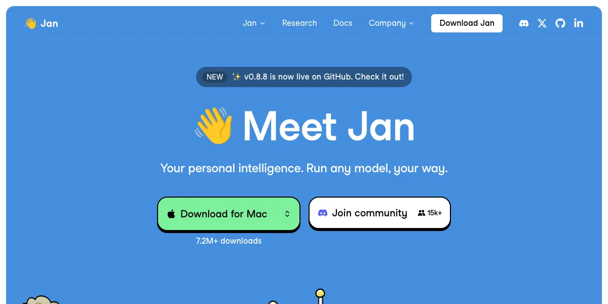 Janの公式サイトのトップページ