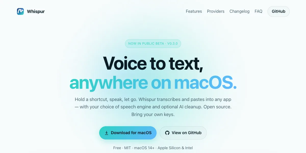 Whispurの公式サイトのトップページ