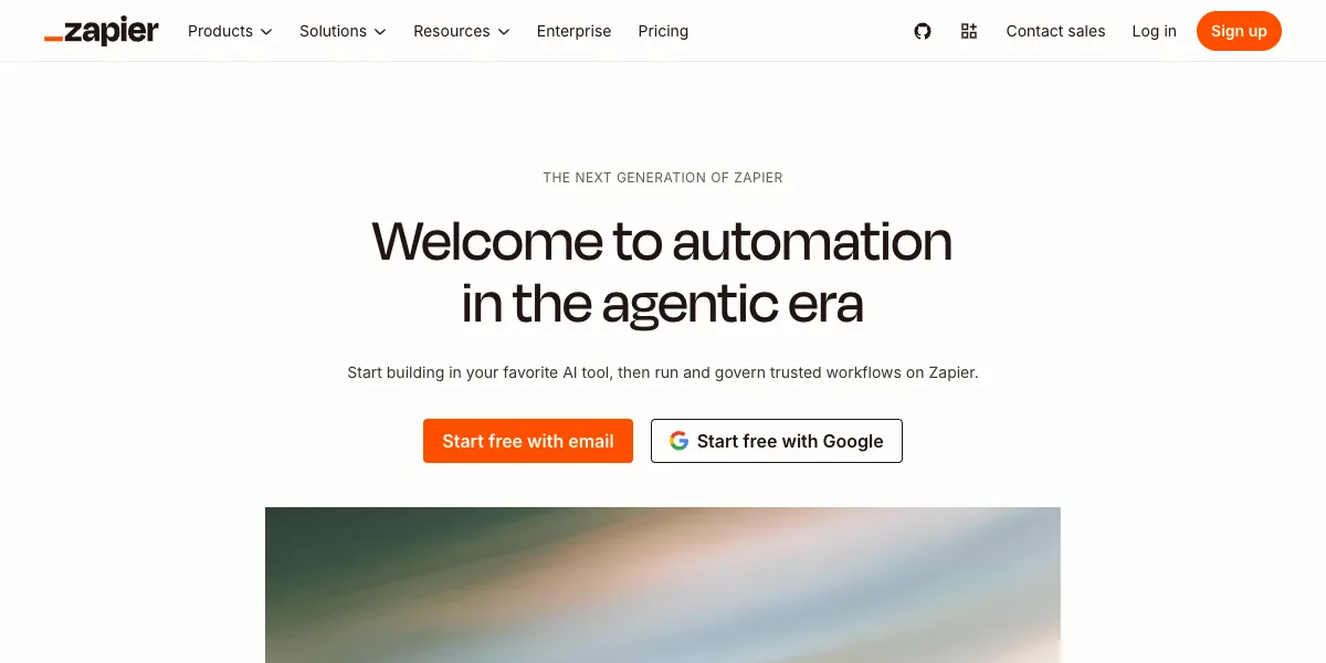 Zapierの公式サイトのトップページ